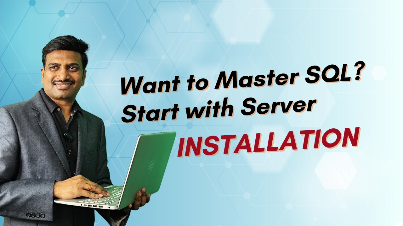 Mr. Sai Phanindra Tholeti teaching SQL Server installation basics as the first step to mastering SQL at SQL School