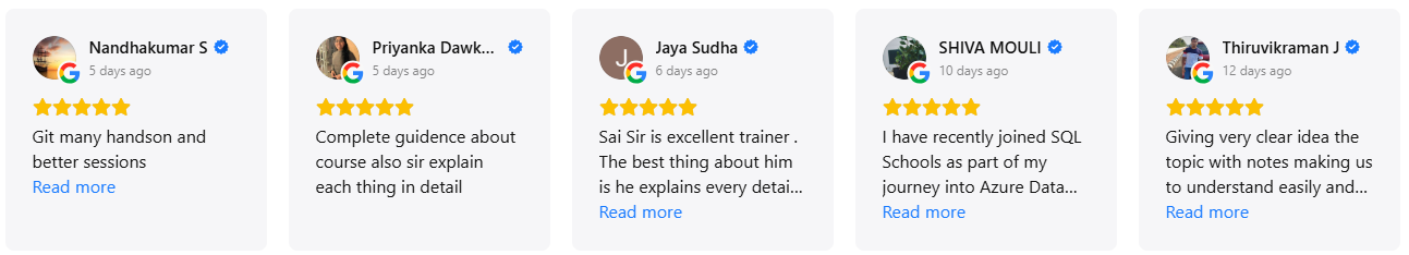 SQL School Google Reviews By Learner's