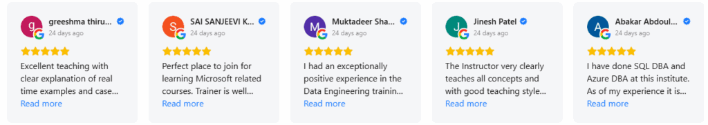 SQL School Google Reviews By Learner's
