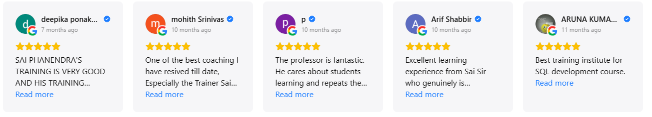 SQL School Google Reviews By Learner's