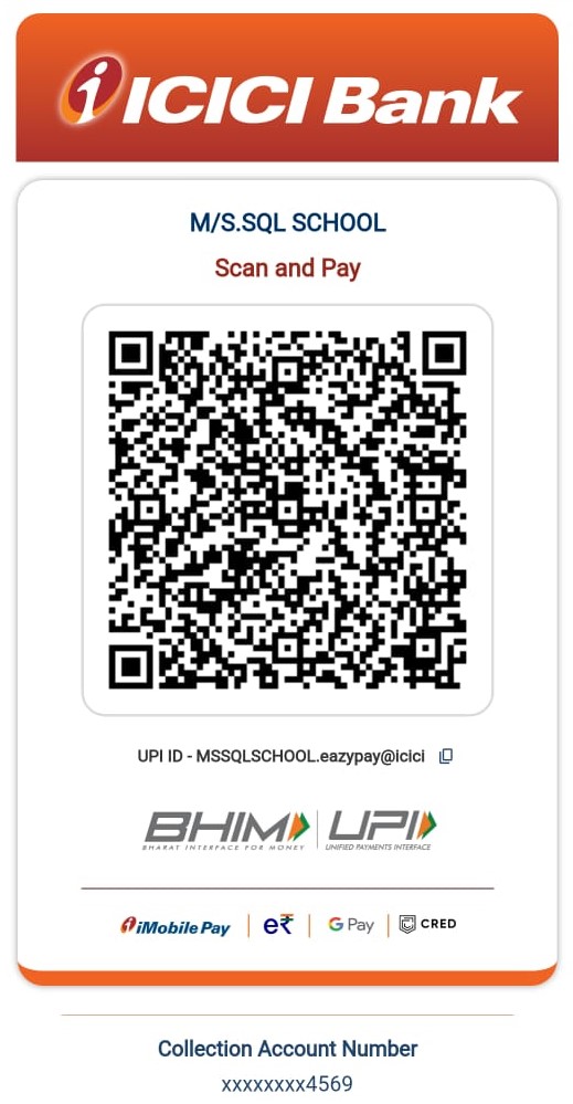 SQL School Payments On ICICI