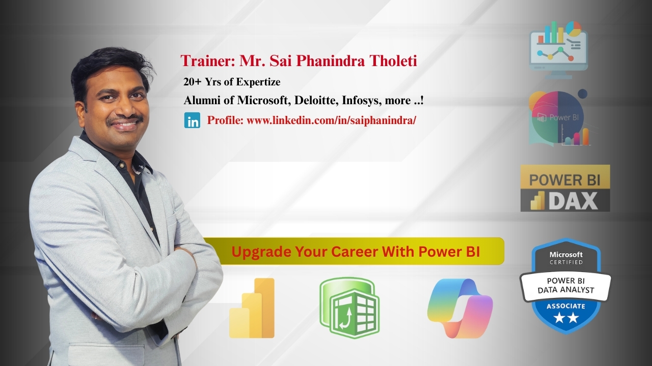 Trainer Sai Phanindra Tholetti – 20+ Years Expert in Power BI and Data Analytics | SQL School Training Institute