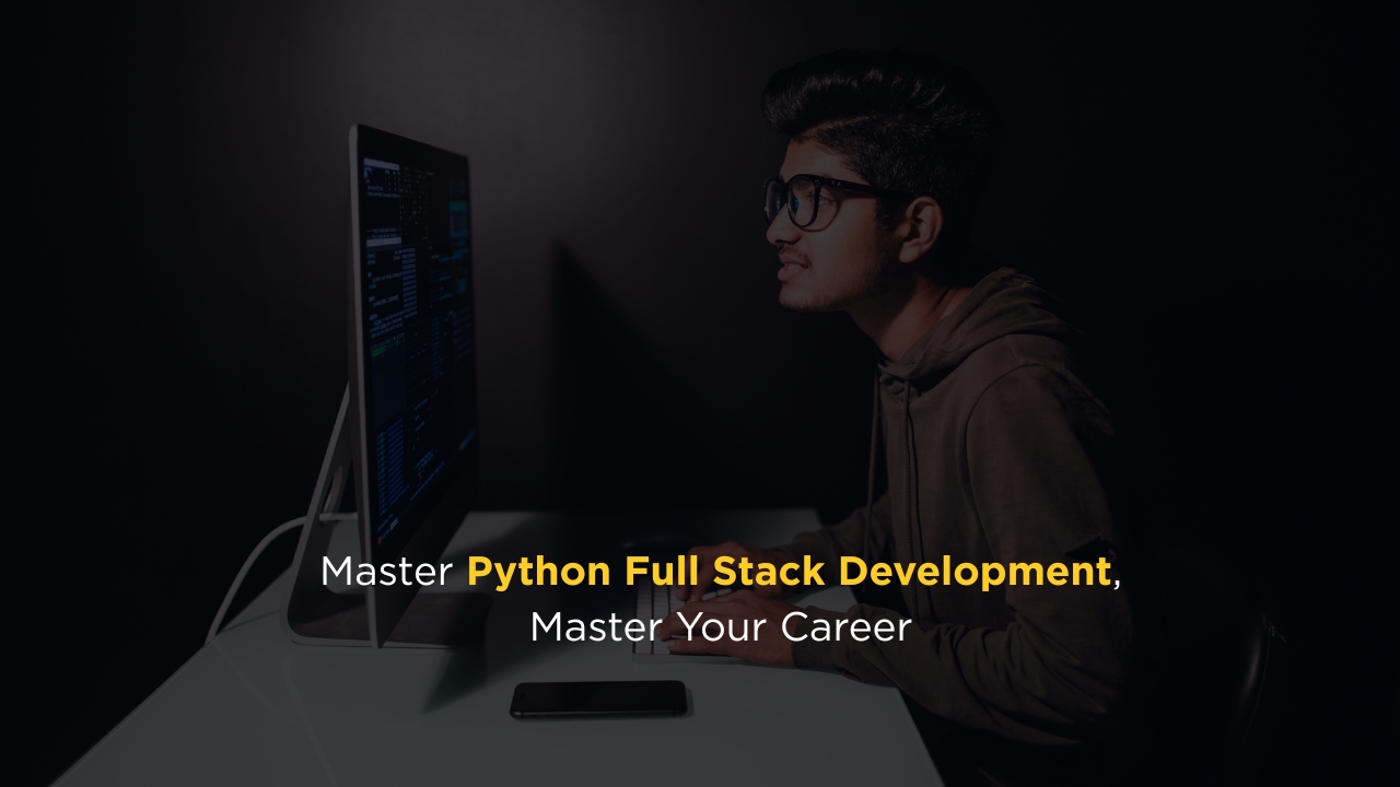 Student learning Python Full Stack Development at a computer, representing focus and skill-building in coding.