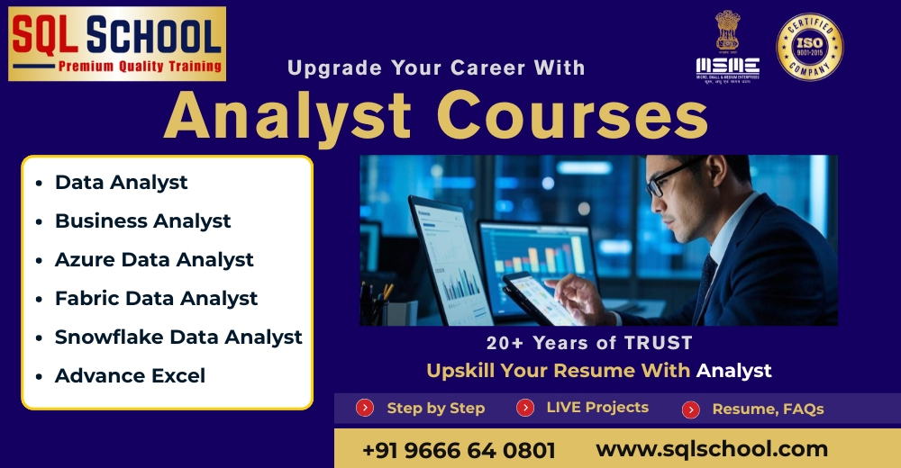 Data Analyst and Business Analyst courses with Power BI, Excel, and Azure training.