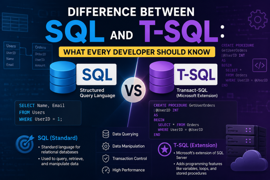 Difference Between SQL and T-SQL - SQL School