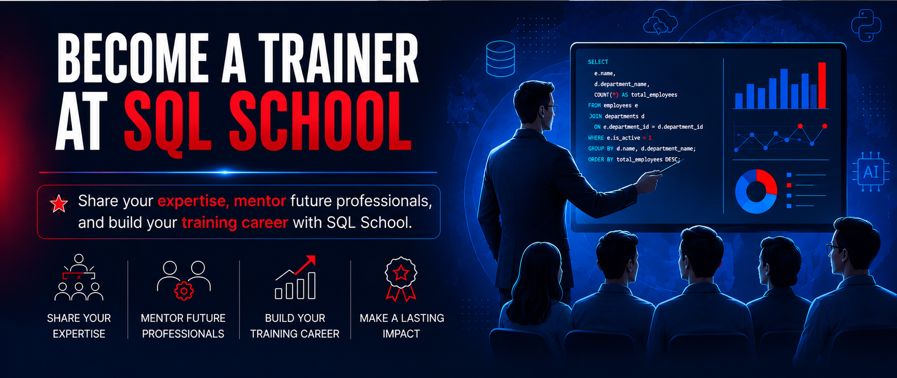 become a trainer at sql school