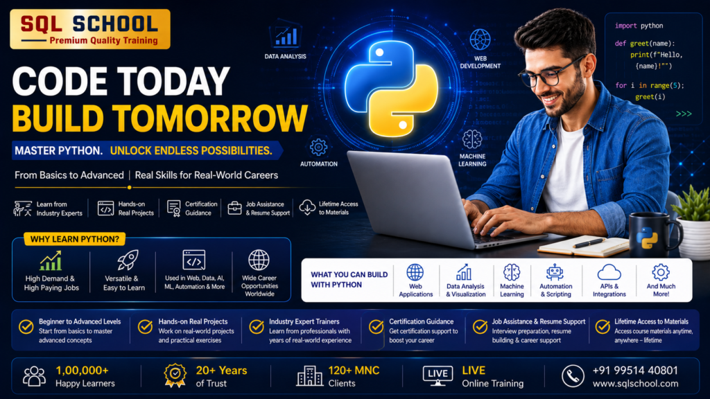 Python Courses - SQL School Hyderabad