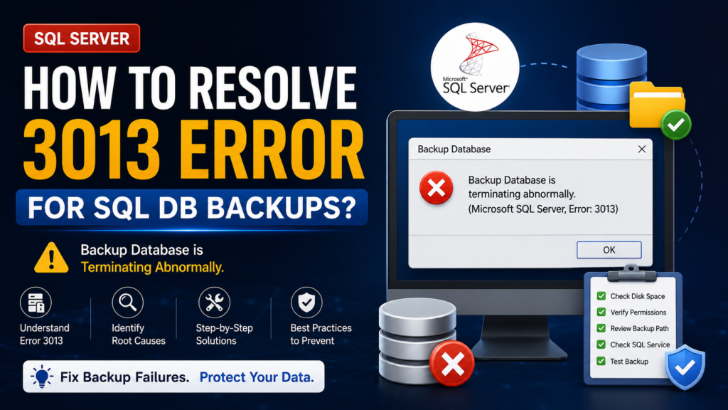 How to Resolve SQL Error 3013